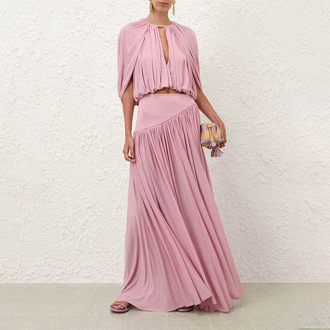zimmermann alchemy caped cropped blouse & skirt
